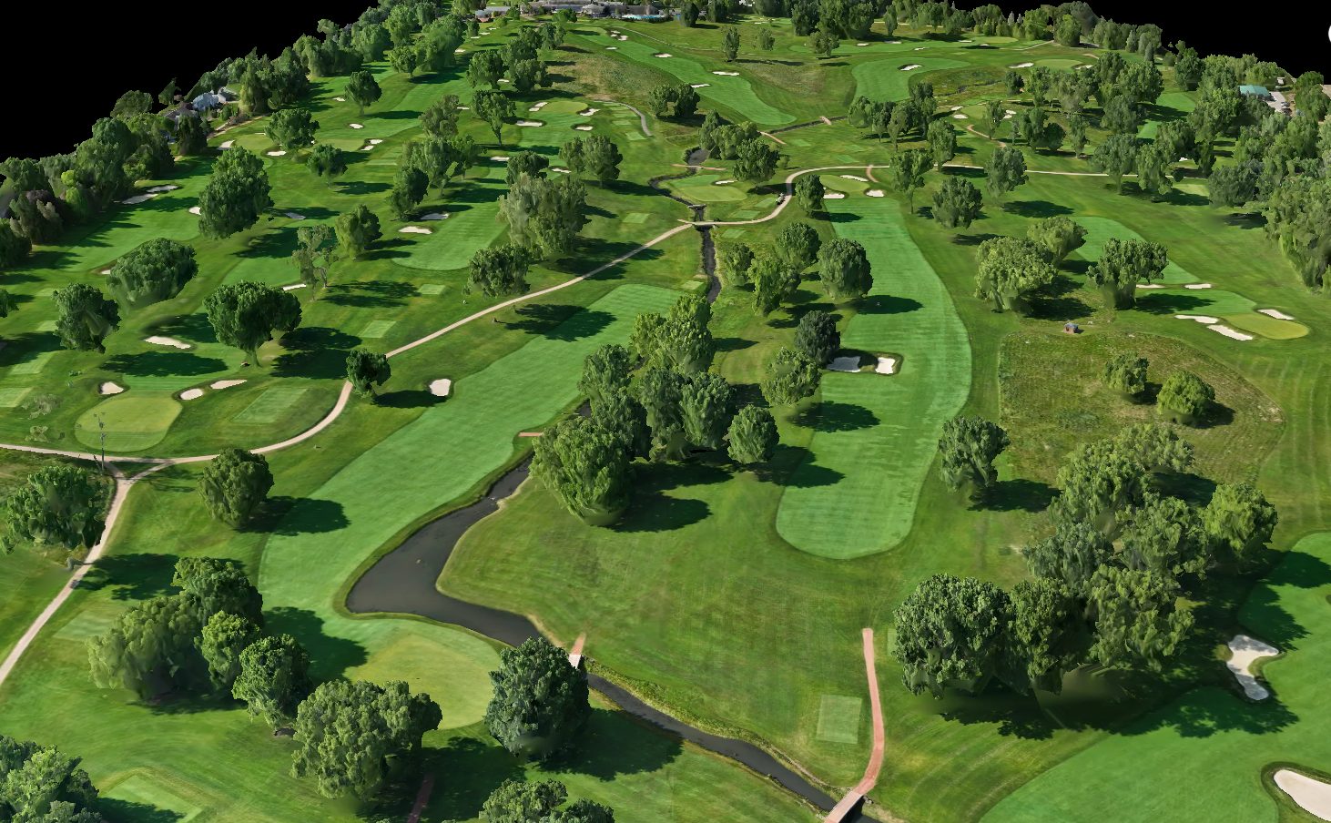 3D-mapped model of a golf course produced from drone imagery